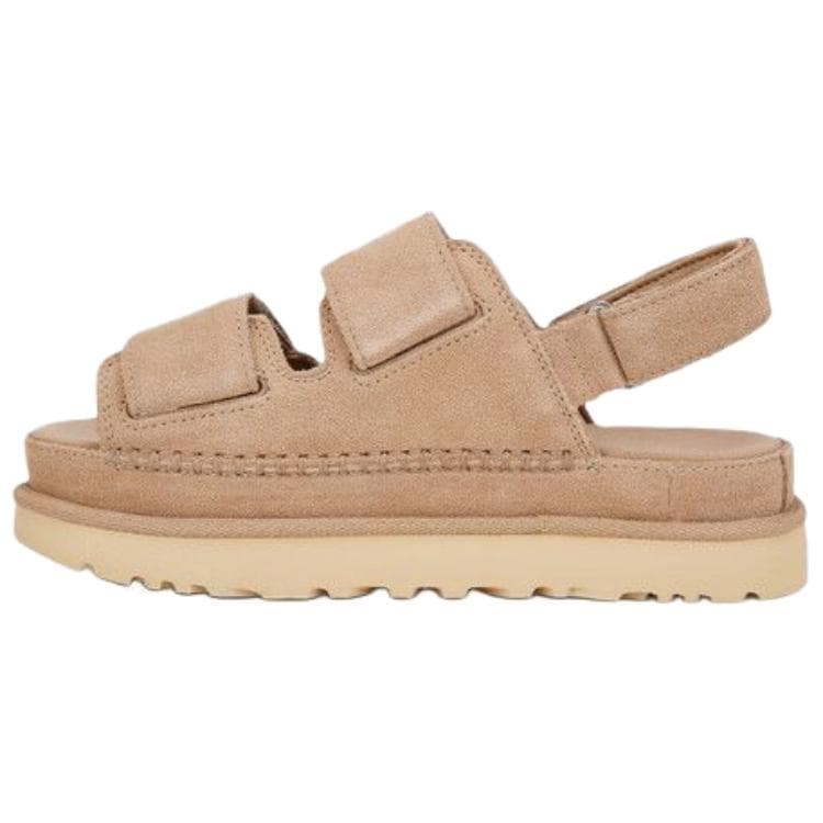 Шлёпанцы UGG Золотистая Семейная Корова Спилок Один Шнуровка Сандалии Женские Песок - изображение 2