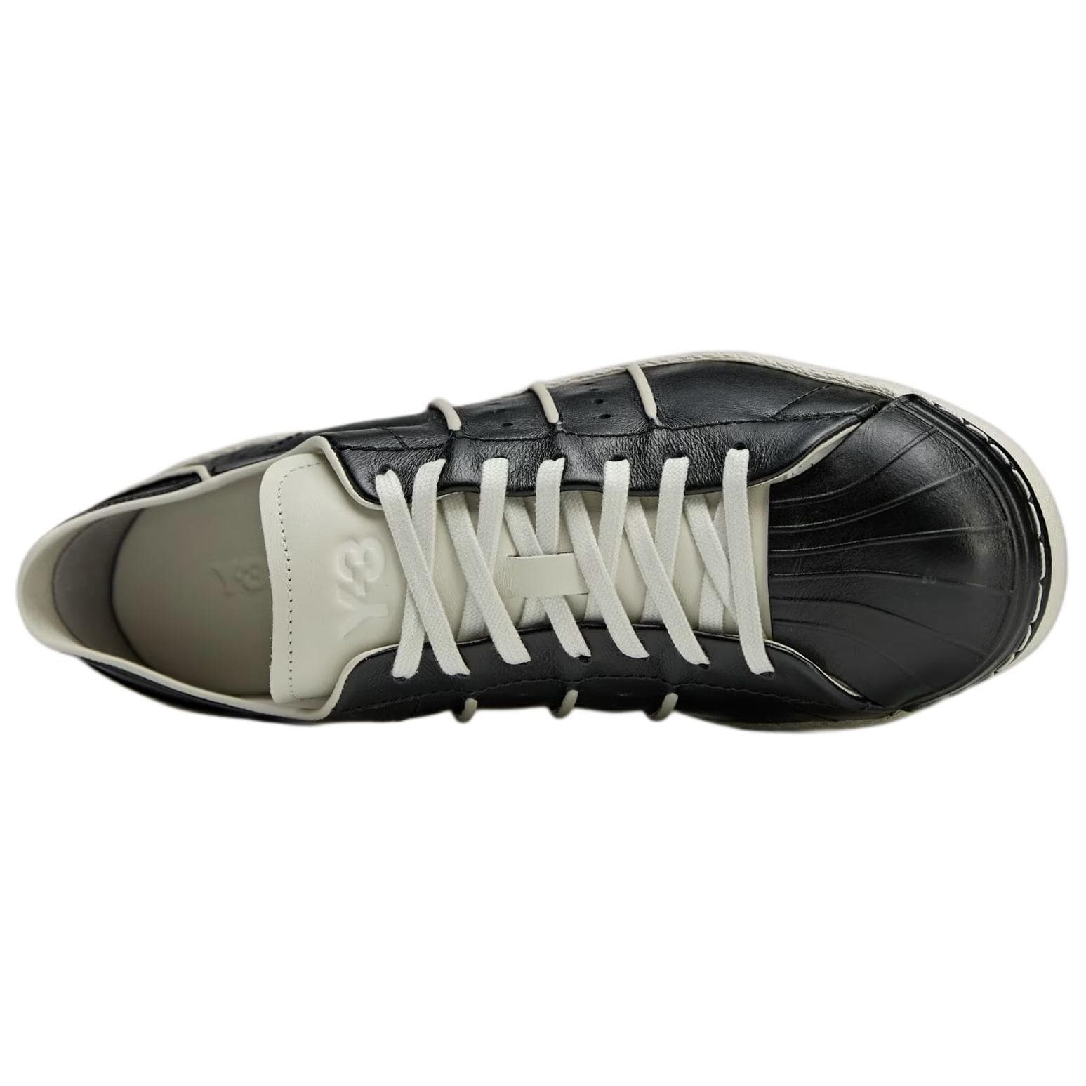 Кроссовки Y-3 SUPERSTAR 100% кожа Круглый носок Винтаж Лоу-топы Повседневная обувь для скейтборда Унисекс Черный - изображение 6