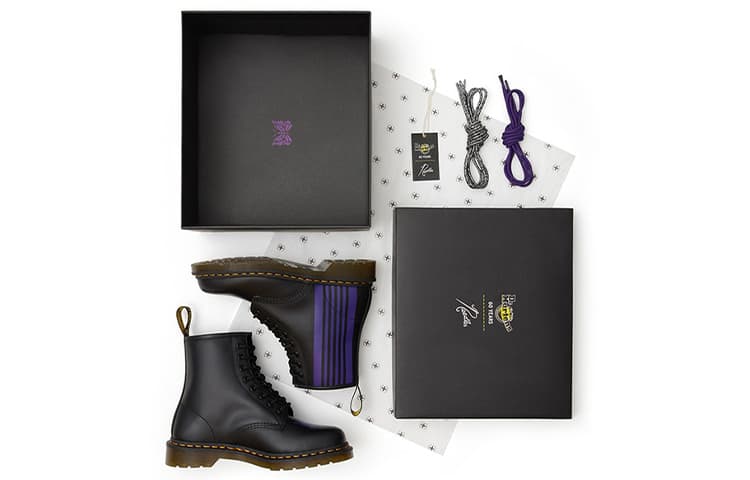 Ботинки Needles x Dr. Martens 1460 Black Purple - изображение 5