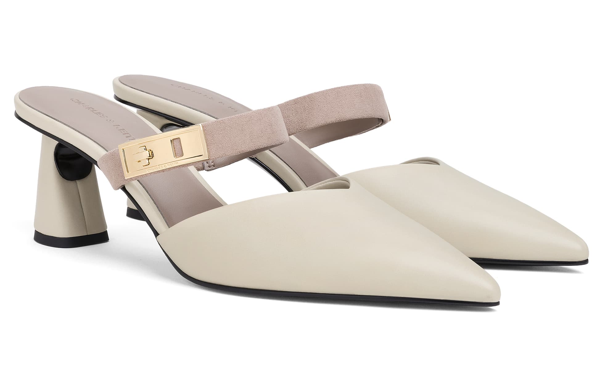 Сандалии CHARLES&KEITH Сандалии-мулы с ремешком, заостренный носок, низкий каблук 6,5 см, композитная подошва, женские - изображение 2