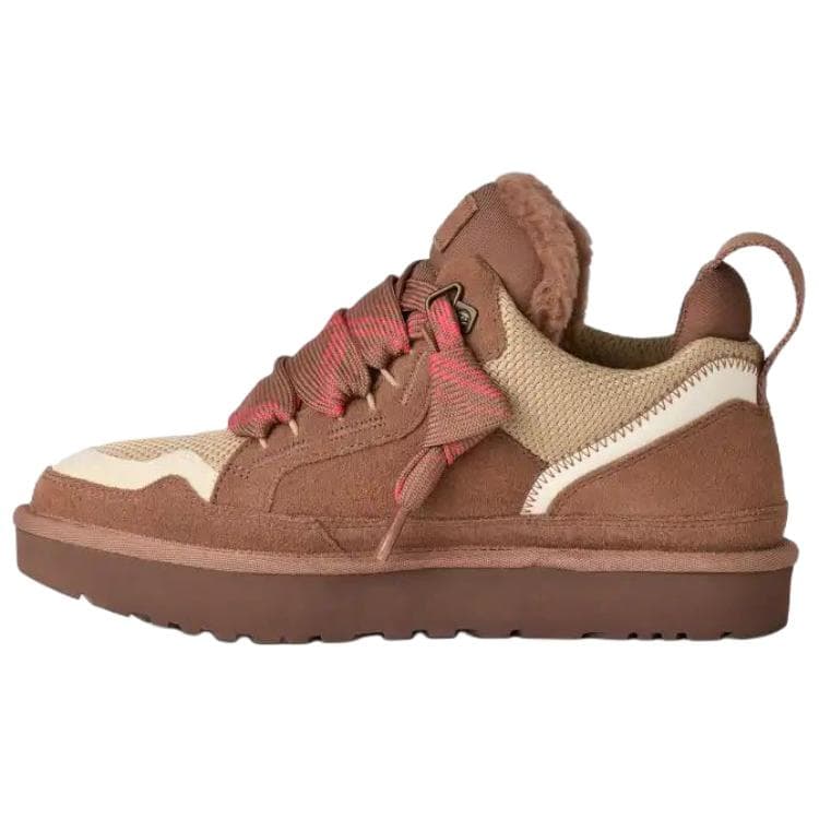 Кроссовки UGG Lowmel Текстиль Спилок коровьей кожи Низкий Топ Повседневная обувь Женская Коричневая - изображение 2
