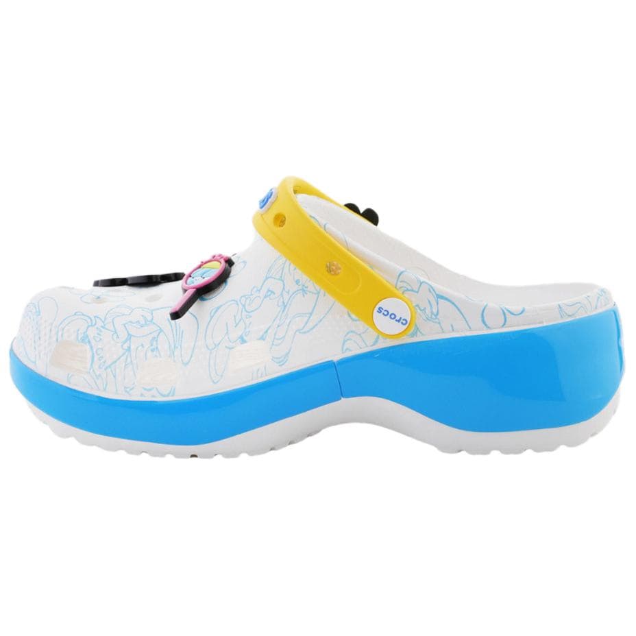 Сабо Crocs Classic Platform Clog SMURFS Платформа Clog Сабо резиновые Женские Белый Синий Желтый - изображение 2