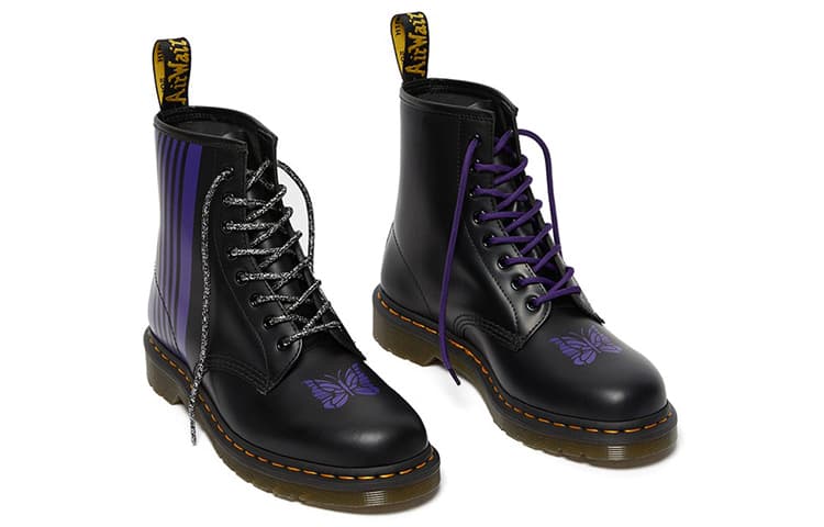 Ботинки Needles x Dr. Martens 1460 Black Purple - изображение 2