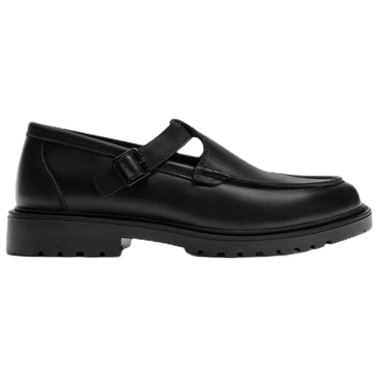 ZARA Коровья кожа Платформа Туфли Мэри Джейн Мужские Черные - изображение 2