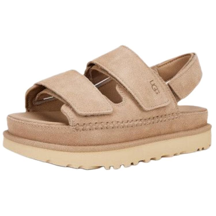 Шлёпанцы UGG Золотистая Семейная Корова Спилок Один Шнуровка Сандалии Женские Песок - изображение 4