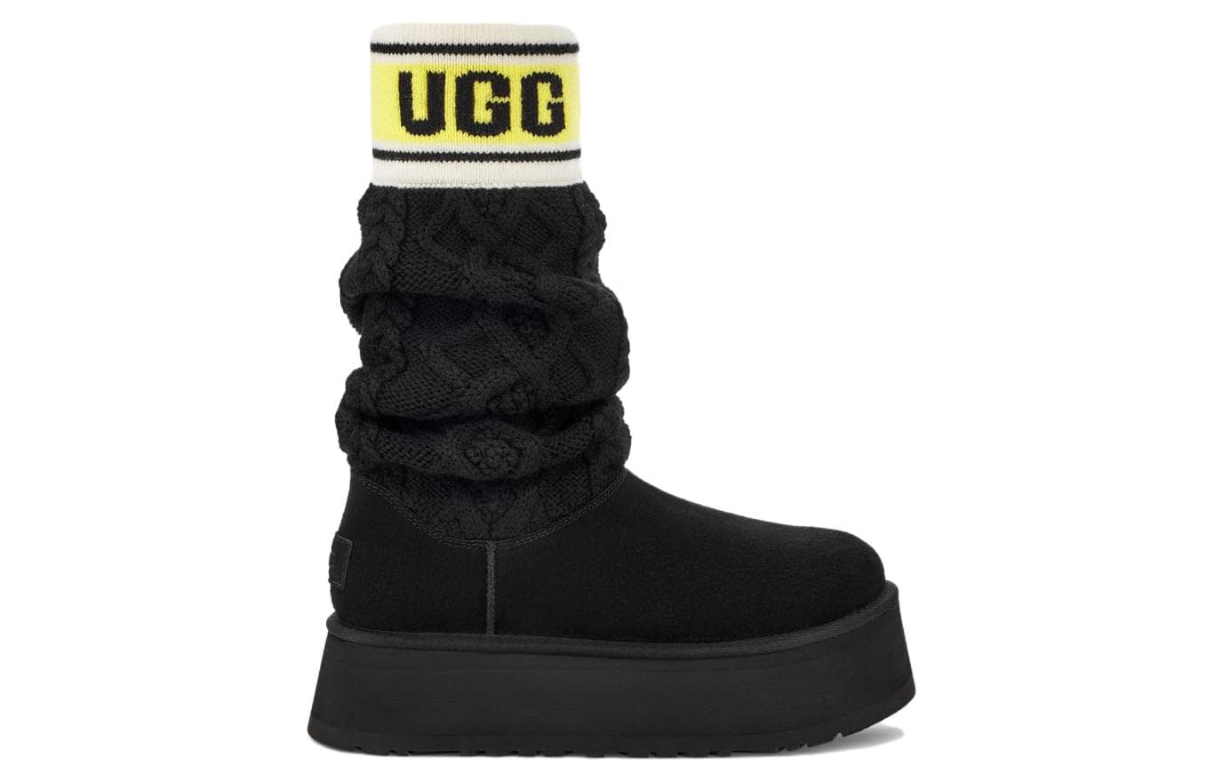 Ботинки UGG Женские высокие сапоги из кожи черного цвета - изображение 2