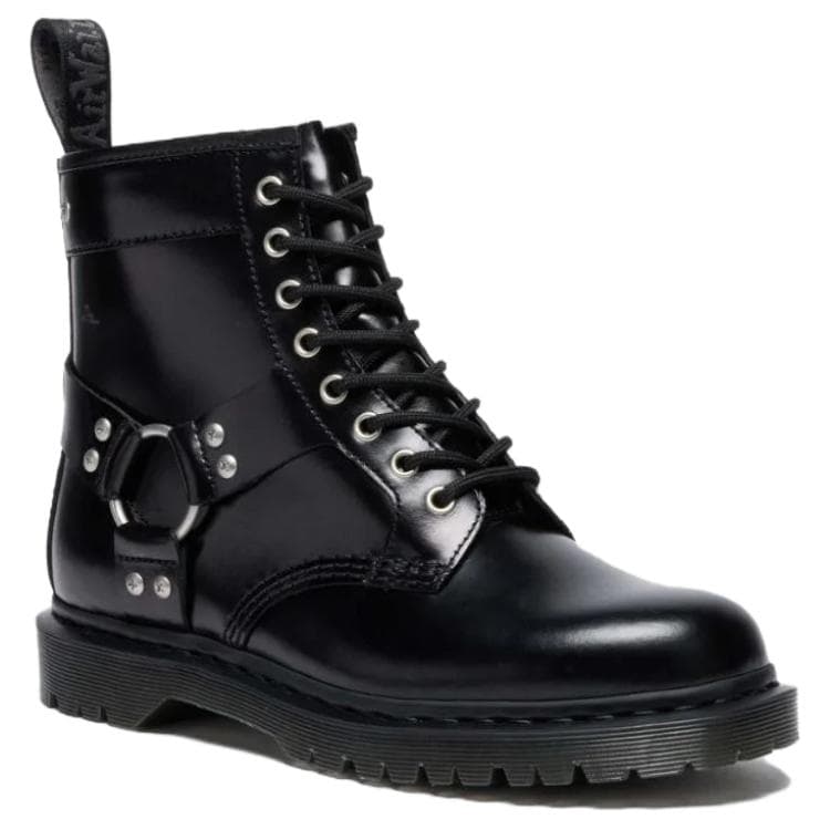 Ботинки Dr.Martens 1460 Harness Кожа Короткий Армейский Ботинок Унисекс Черный - изображение 2