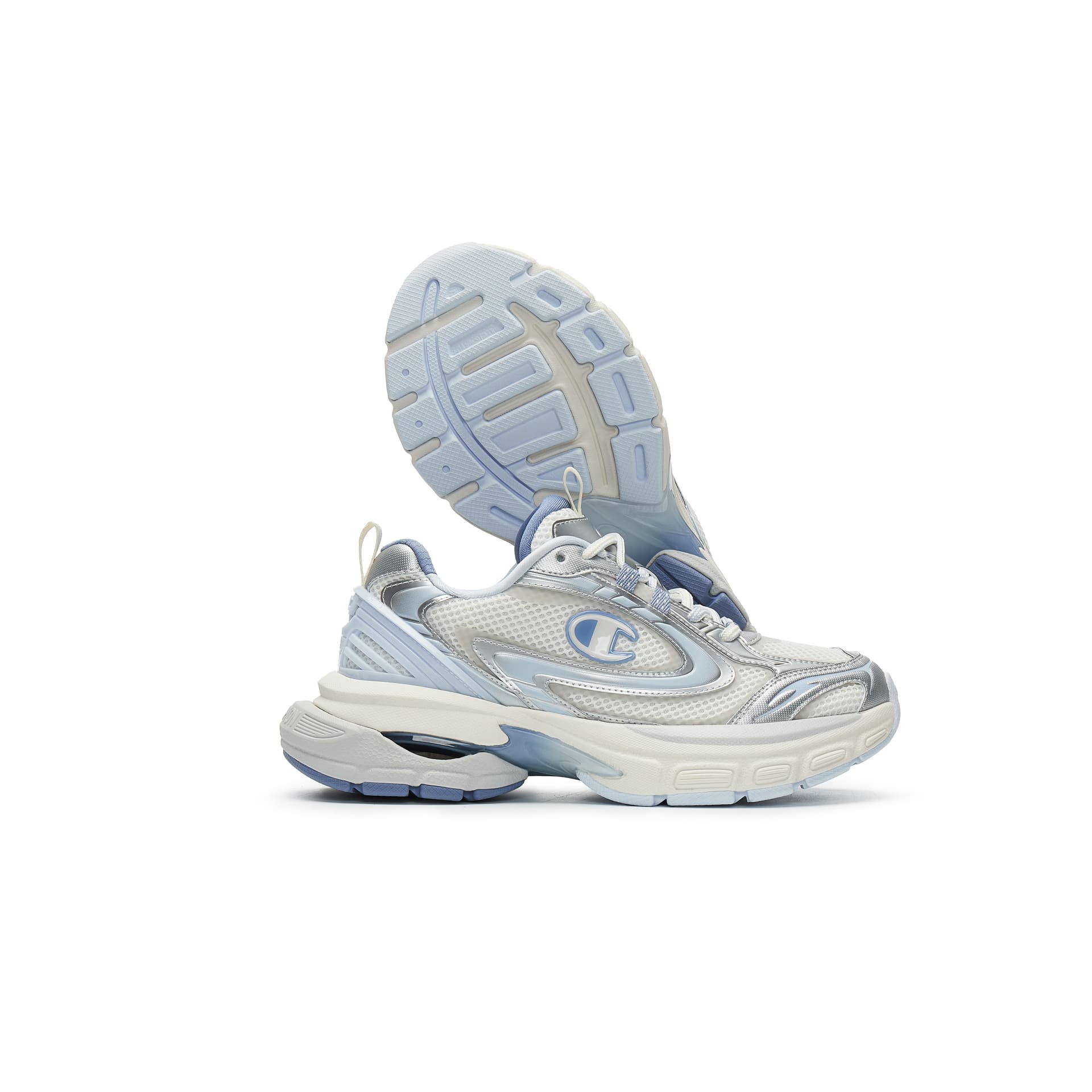 Кроссовки для бега Champion Low Top Беговые кроссовки Женские Серебряный Белый Лунный камень Синий - изображение 4