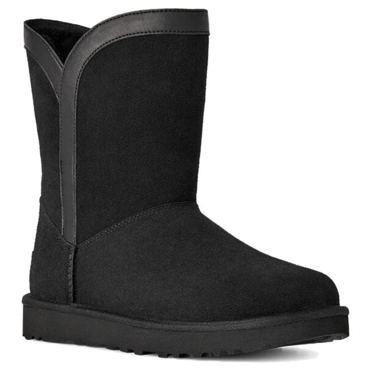 Ботинки зимние ugg Classic Novelty Спилок коровья Короткий MID Голень Сноубутсы Женские Черный - изображение 4