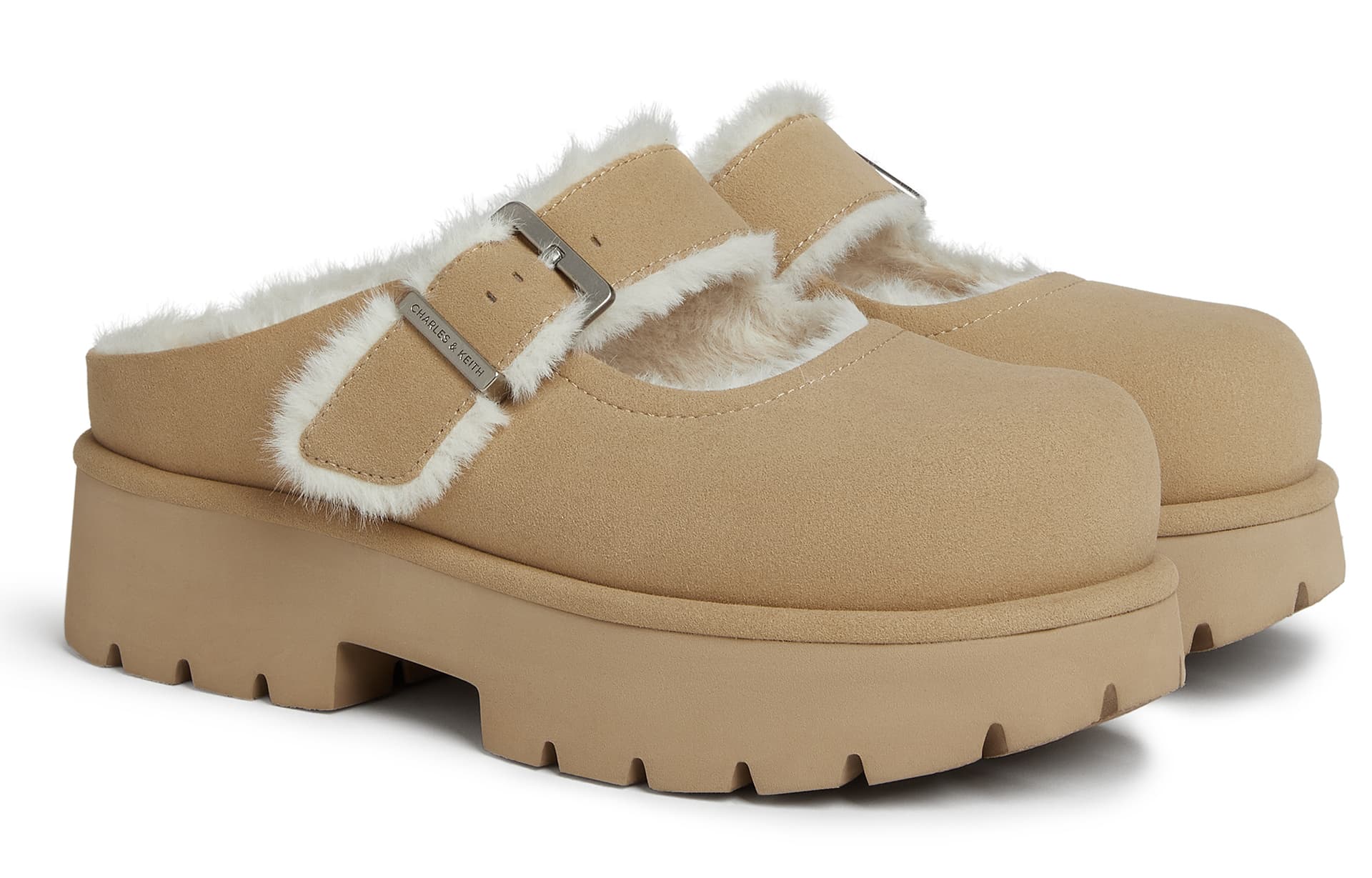 Ботинки зимние CHARLES&KEITH Термический Биркенштоки на платформе с плюшевой подкладкой Домашние тапочки Зимние ботинки 6см Женский - изображение 2