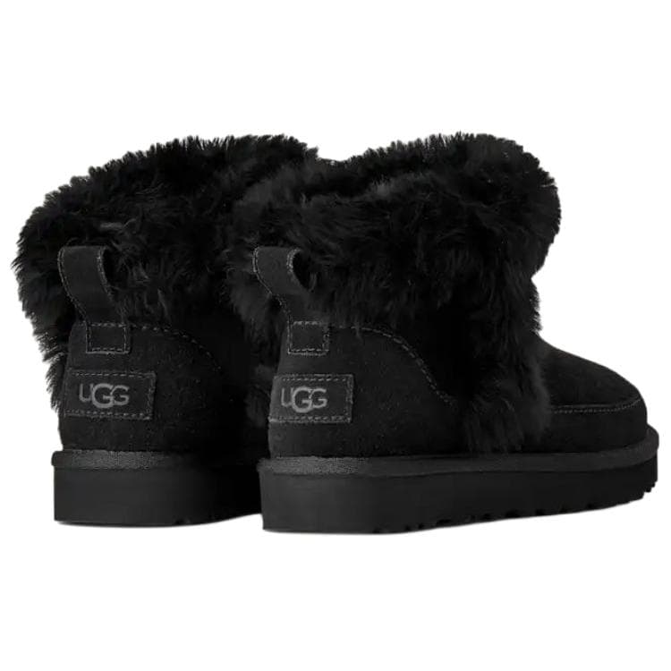 Ботинки зимние UGG CLASSIC ULTRA MINI CHALET Искусственная замша Термический Короткий Снегобут Женские Черный - изображение 4