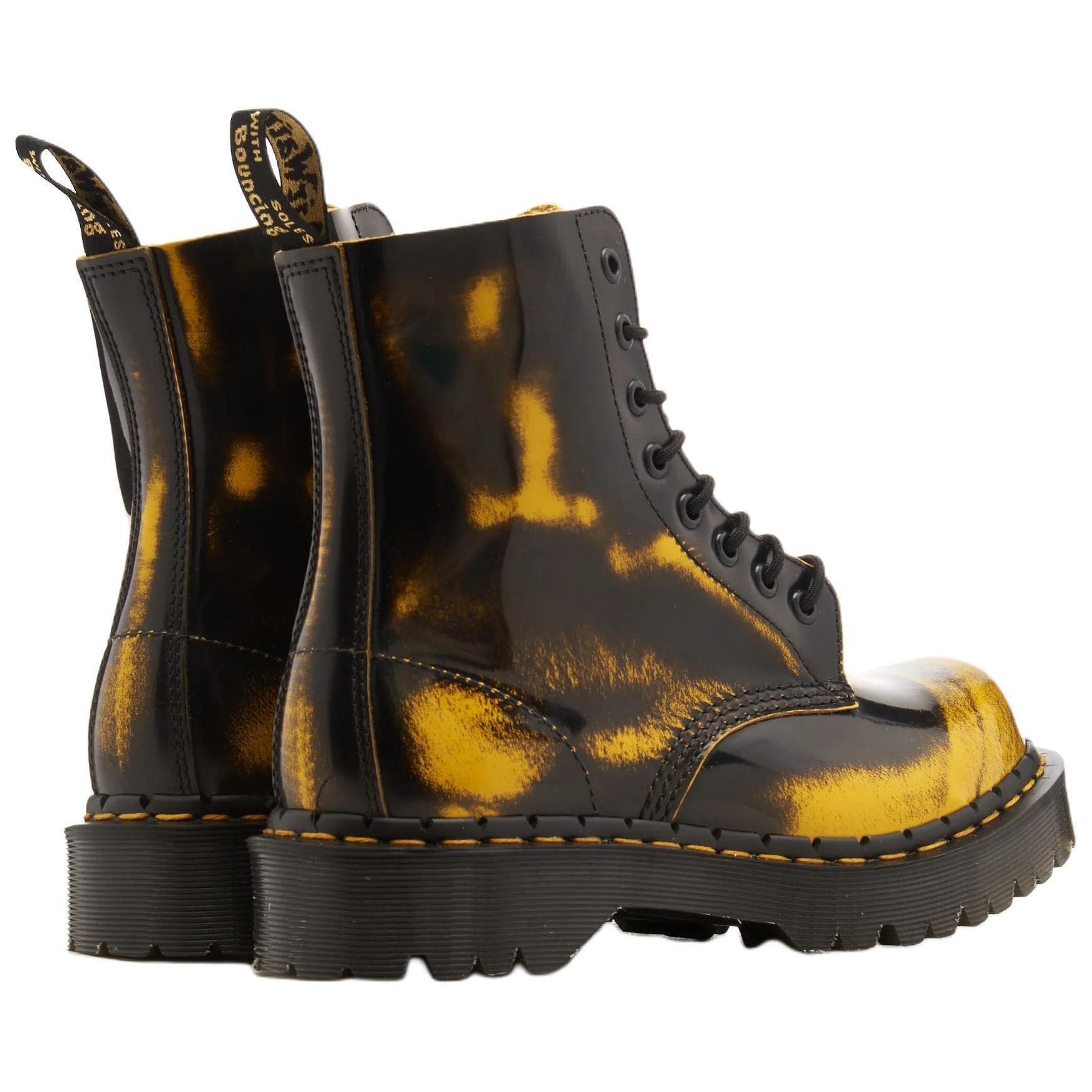 Ботинки Dr.Martens 1460 Pascal BE Короткие Армейские Ботинки Унисекс Черный Желтый - изображение 4