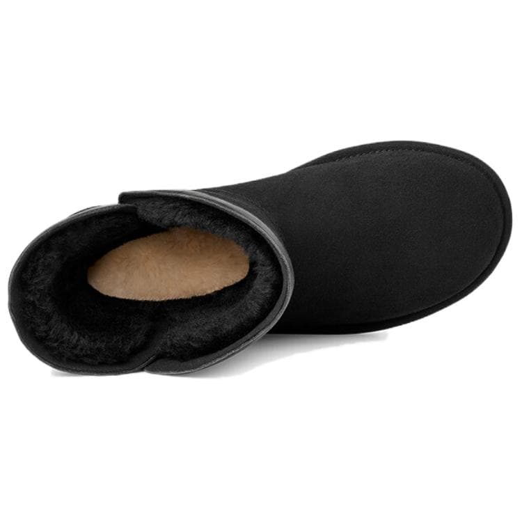Ботинки зимние ugg Classic Novelty Спилок коровья Короткий MID Голень Сноубутсы Женские Черный - изображение 6
