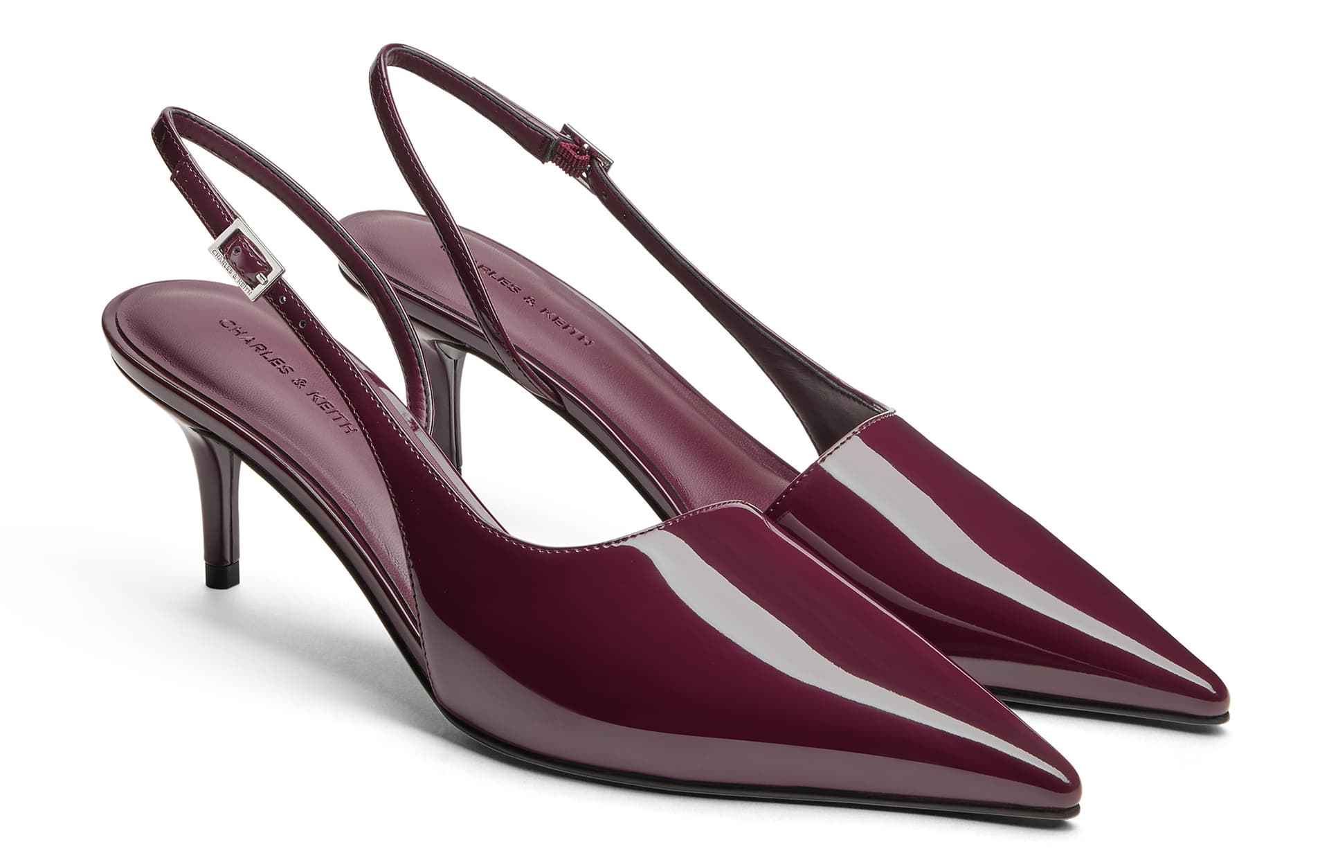 Туфли CHARLES&KEITH PU элегантные сандалии с заостренным носком на низком каблуке 6,8 см - изображение 2