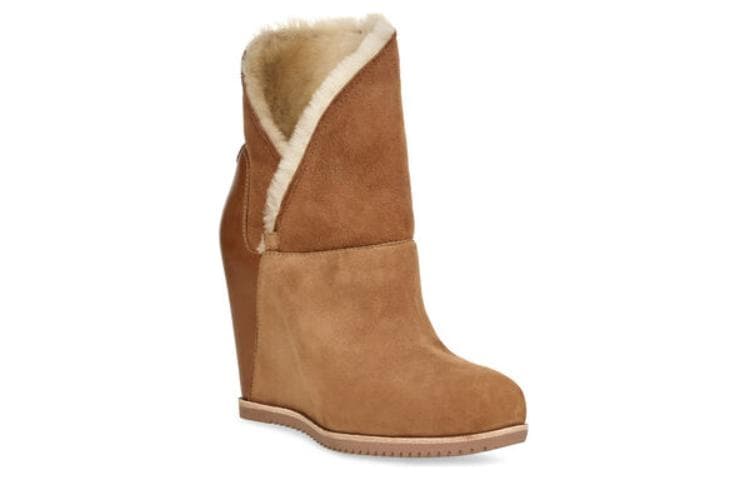 Сапоги UGG кожа ботильоны женские каштановые - изображение 3