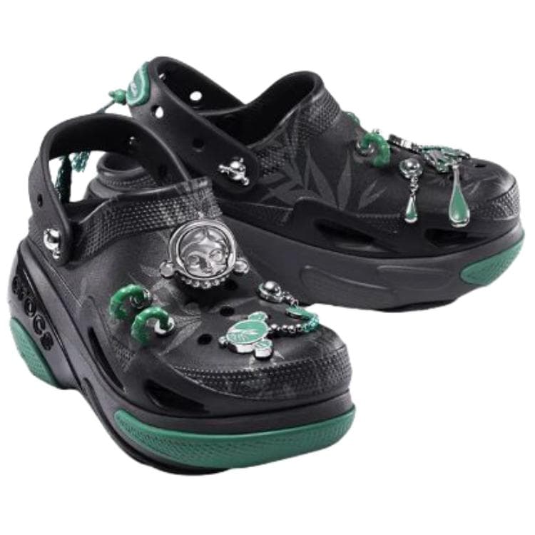 Сабо Crocs x Skullpanda BUBBLE CRUSH CLOG Чернила Ночной Бамбук Лес Сабо резиновые Унисекс Черный - изображение 3