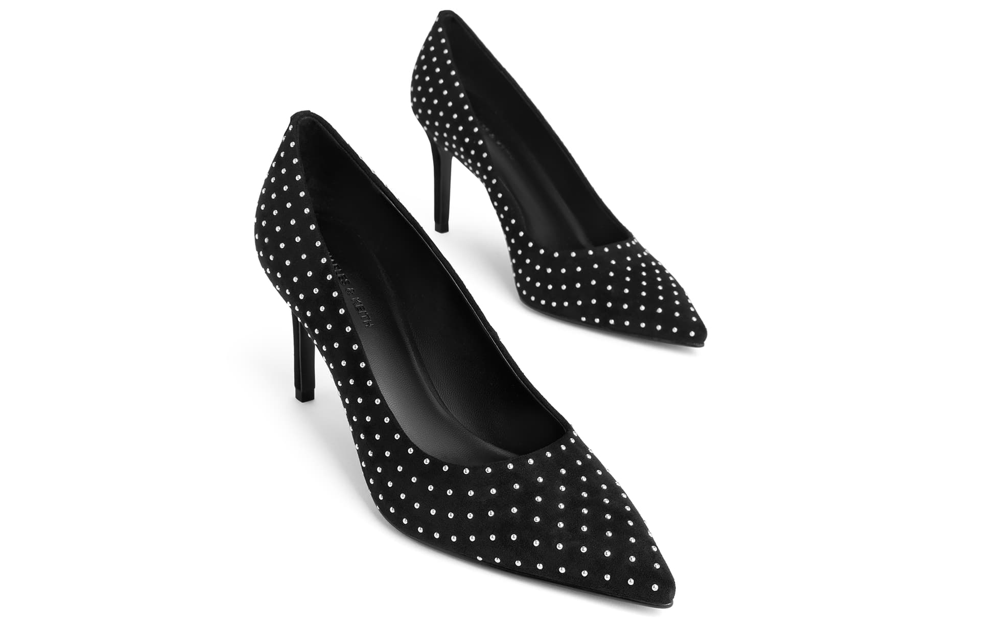 Туфли CHARLES&KEITH Женские туфли-лодочки с узким каблуком 8 см острый носок ткань для офиса вечеринки - изображение 3