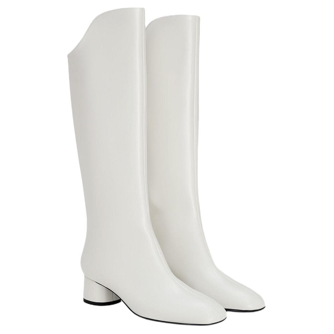 Ботинки CHARLES&KEITH PU винтажные высокие сапоги женские белые - изображение 2