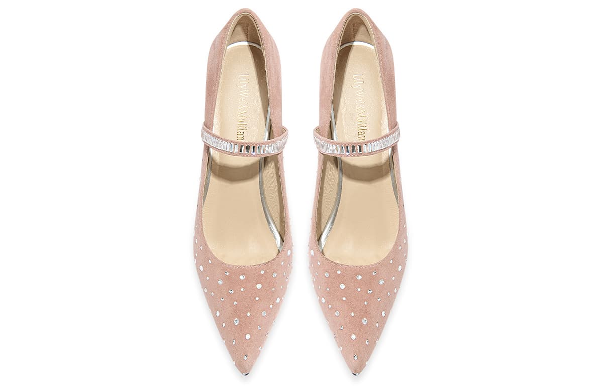 Туфли Lily Wei Sheepskin Narrow Heel High Heels Женские Кожа Розовый - изображение 3