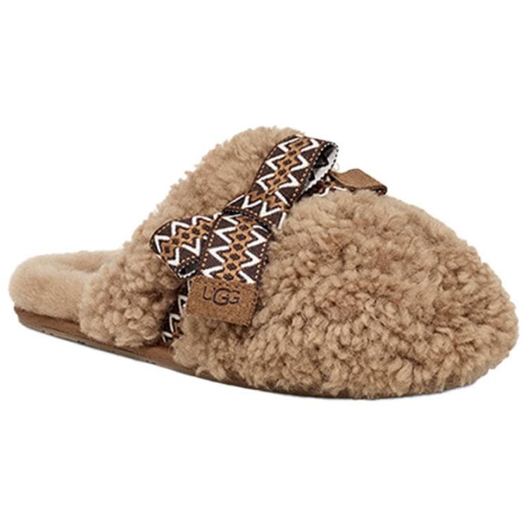 Сандалии UGG Maxi Удобные Платформа С флисовой подкладкой Мюли Противоскользящие Домашние тапочки Женские Каштановые - изображение 2