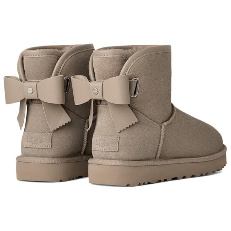 Ботинки зимние UGG Ultra Mini Bailey Bow Pebble Grey - изображение 5