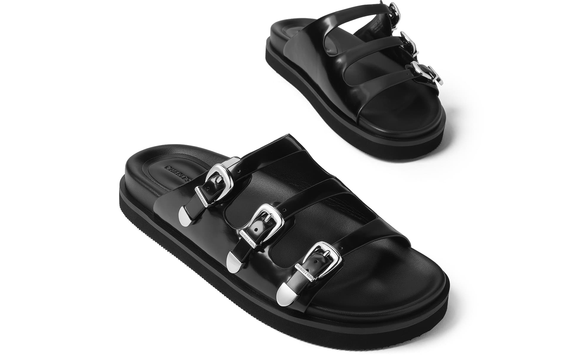 Сандалии CHARLESKEITH ck PU EVA 3cm Black BoxSilverChalk - изображение 3