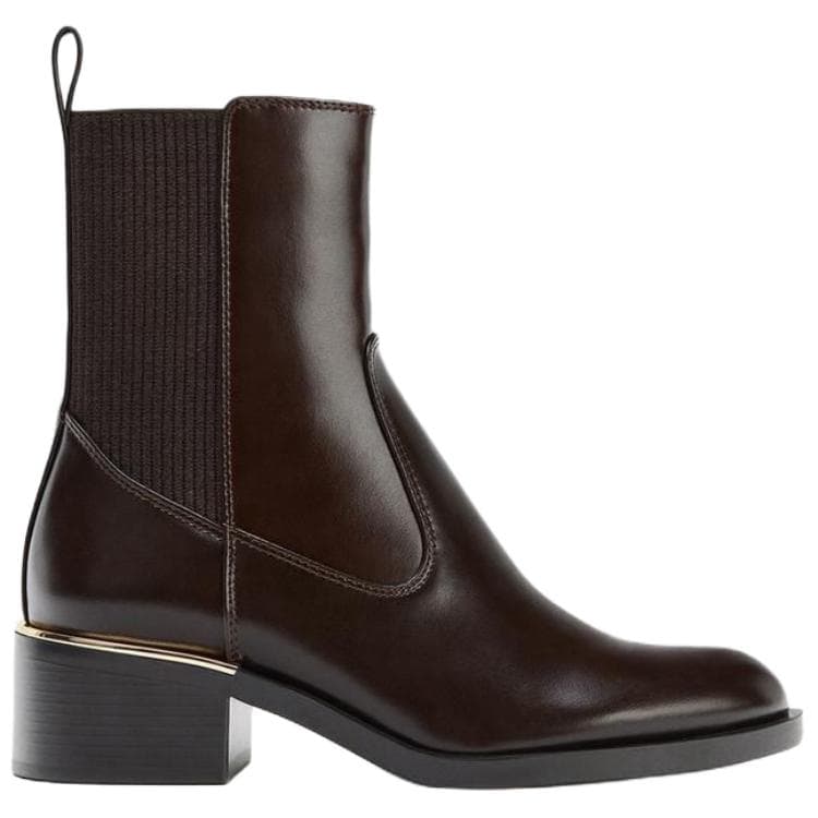 Сапоги ZARA ПУ (полиуретан) Ботильоны 5 см Женские Коричневые - изображение 3