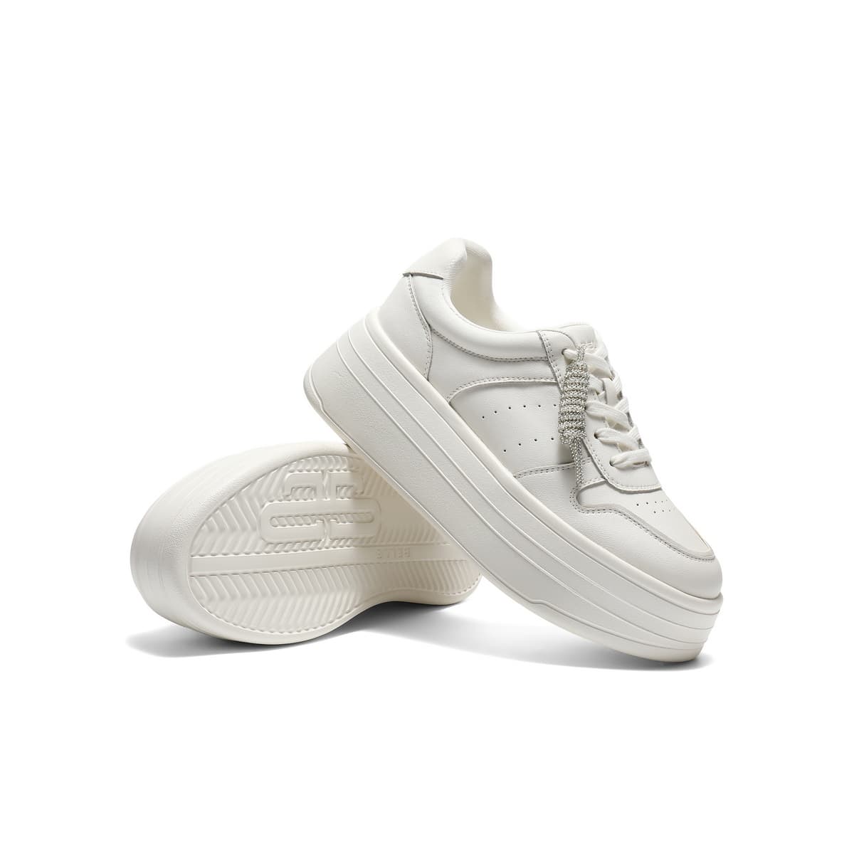 Кроссовки Белль Синтетическая кожа Low Топ Скейтборд Обувь Women's White - изображение 5