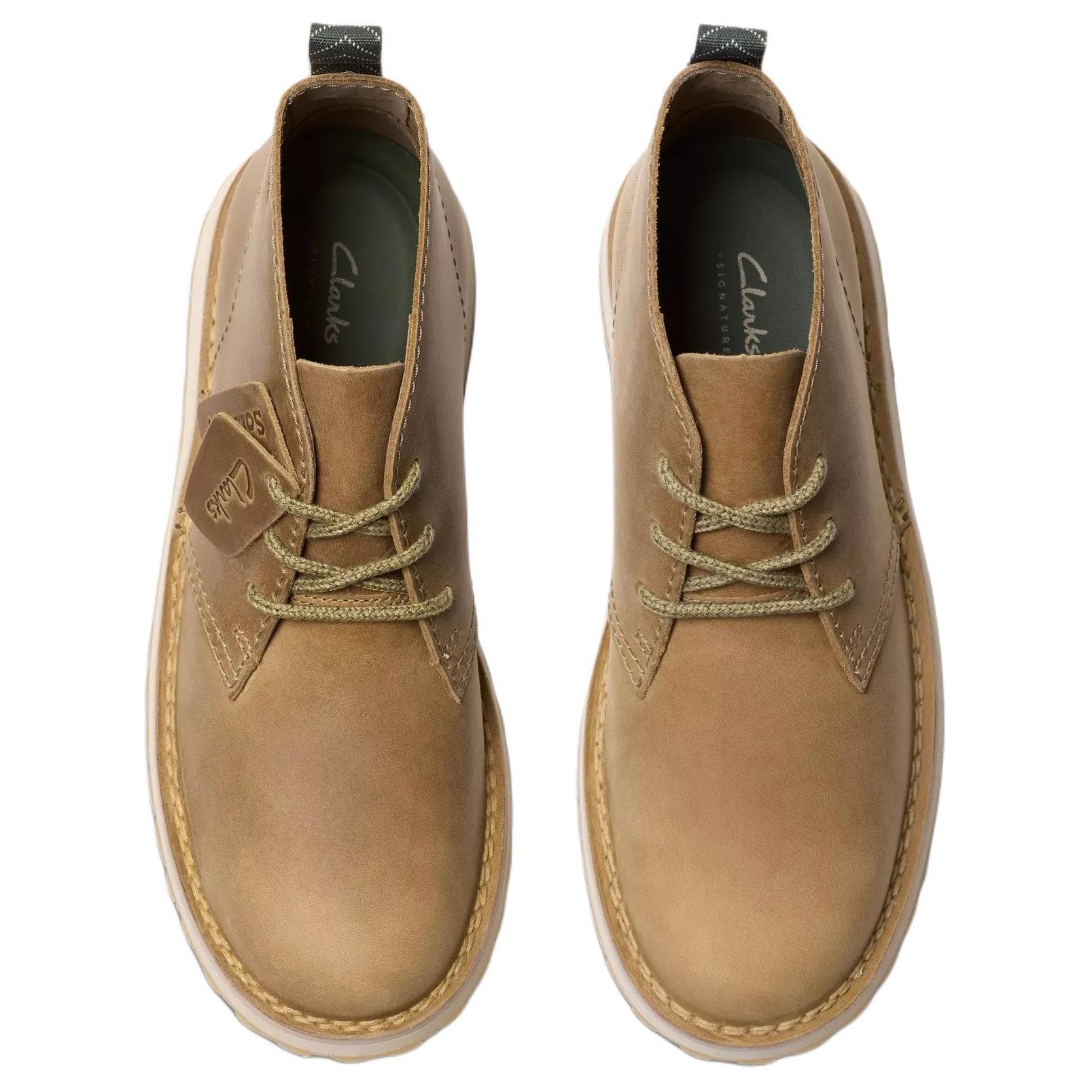 Сапоги Clarks Мужские ботильоны из кожи темно-песочного цвета - изображение 3