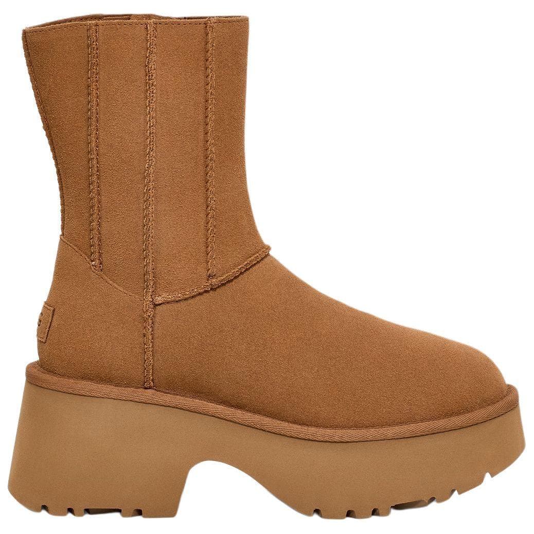 Ботинки зимние UGG Корова Спилок С флисовой подкладкой Молния Круглый носок Короткий Снекер Женские Каштановый - изображение 2
