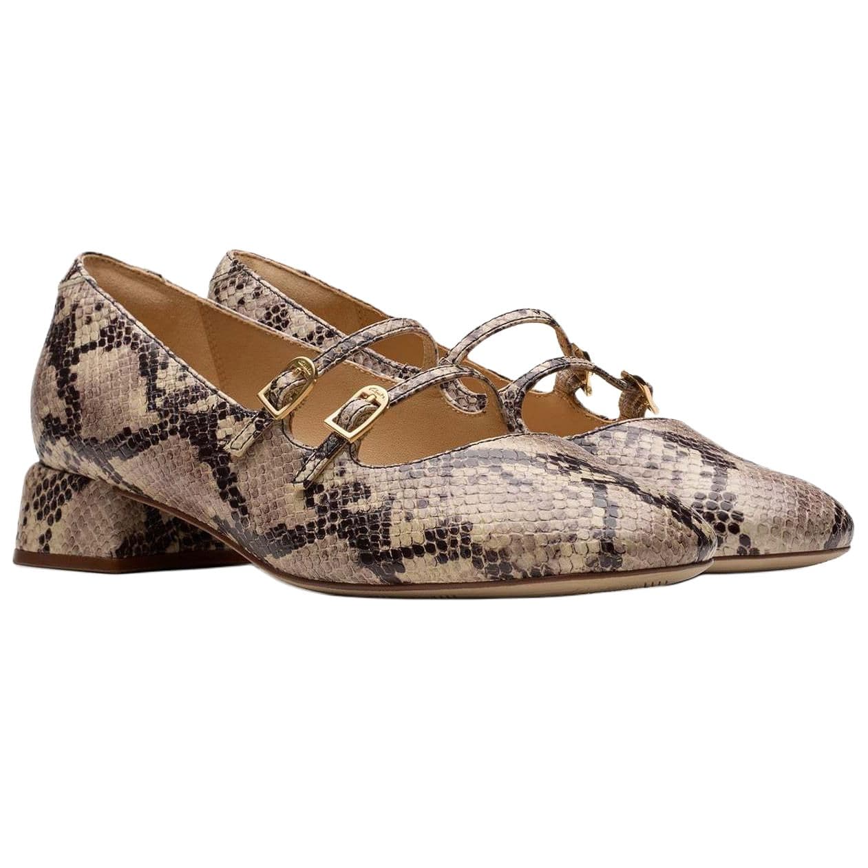 Clarks Daiss 30 SHINE Кожа Грубый каблук Туфли Мэри Джейн Женские Коричневый - изображение 4