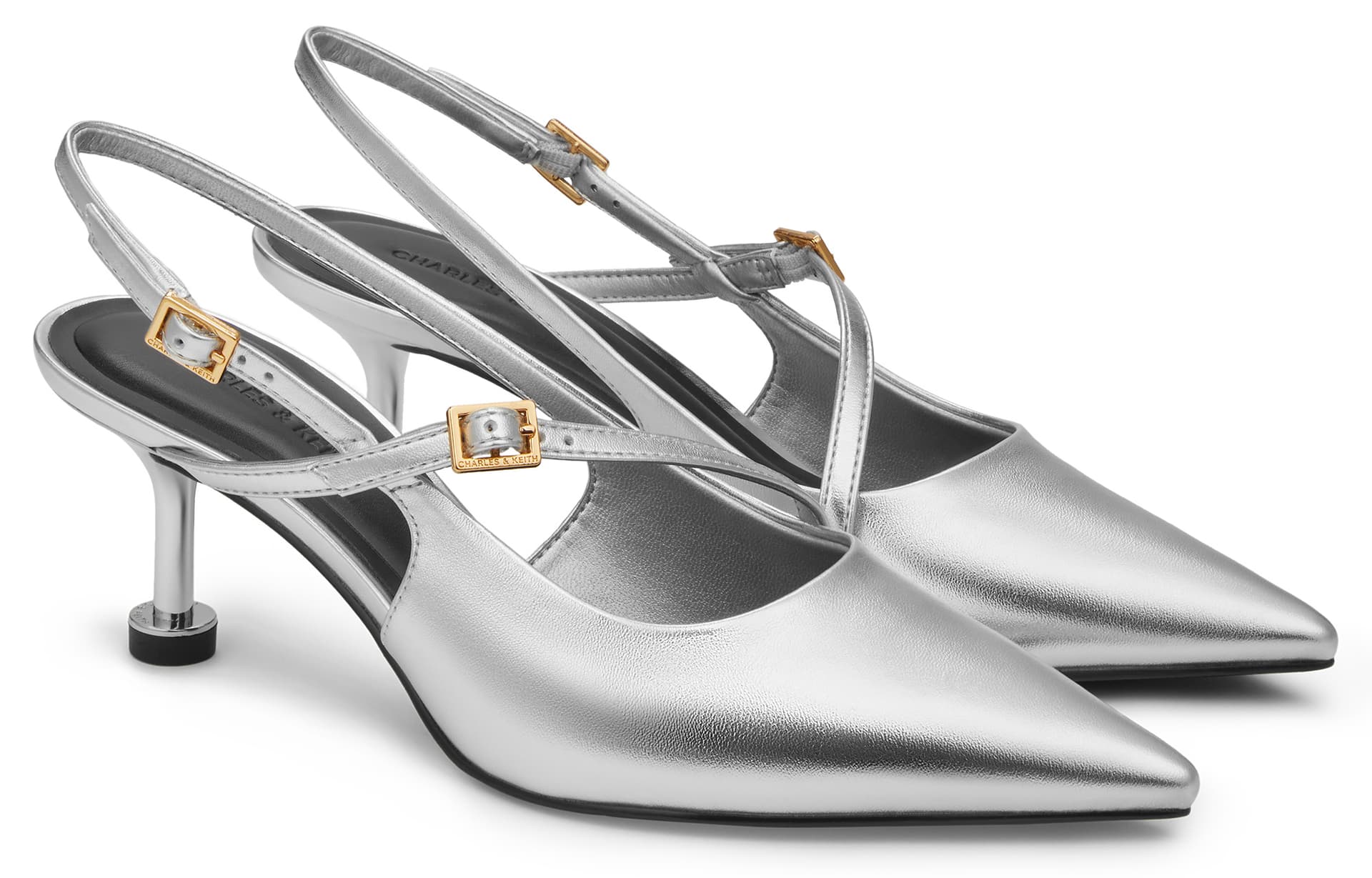 Туфли CHARLES&KEITH Женские туфли-лодочки с открытым носом и тонким каблуком 6,5 см - изображение 2