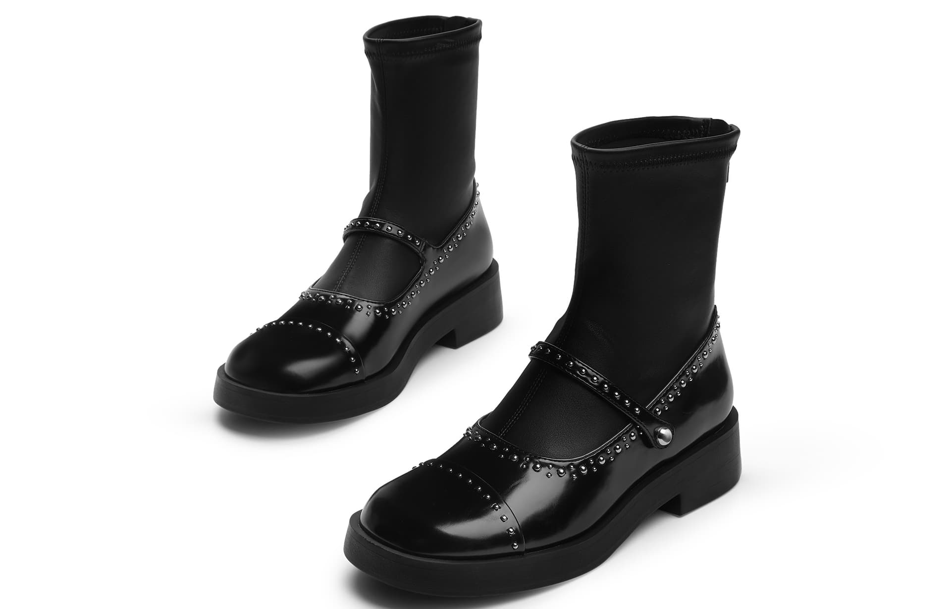 Сапоги CHARLES KEITH Маленький CK PU (полиуретан) синтетическая кожа ботильоны 3,8 см женские черные - изображение 2