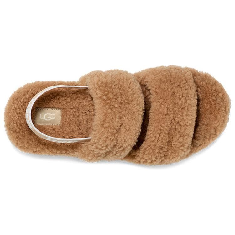 Шлёпанцы UGG Модный Минималистский Флисовый Подклад Одиночные Шнуровые Сандалии Женские Песочного Цвета - изображение 4