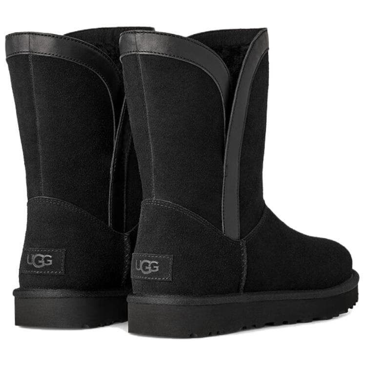 Ботинки зимние ugg Classic Novelty Спилок коровья Короткий MID Голень Сноубутсы Женские Черный - изображение 5