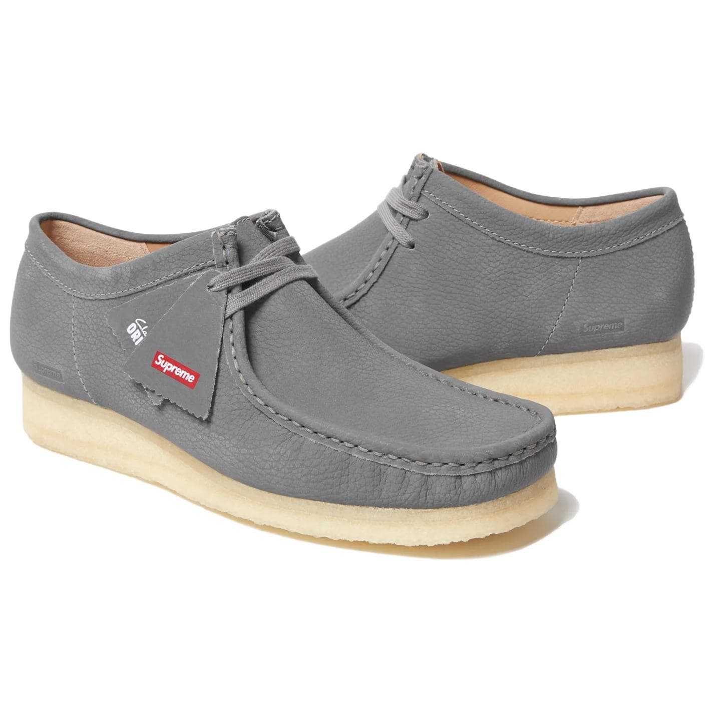 Кроссовки Supreme X Clarks Originals WALLABEE Низкие кеды Повседневная обувь Унисекс Серый - изображение 2