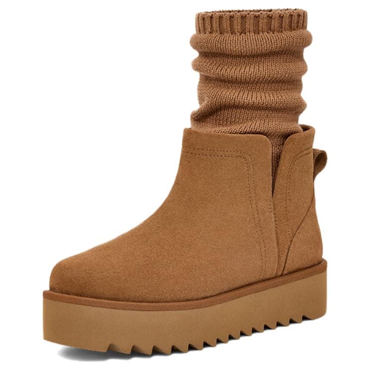Ботинки зимние UGG Classic Novelty Короткие Снежные Ботинки Унисекс Коричневые - изображение 3