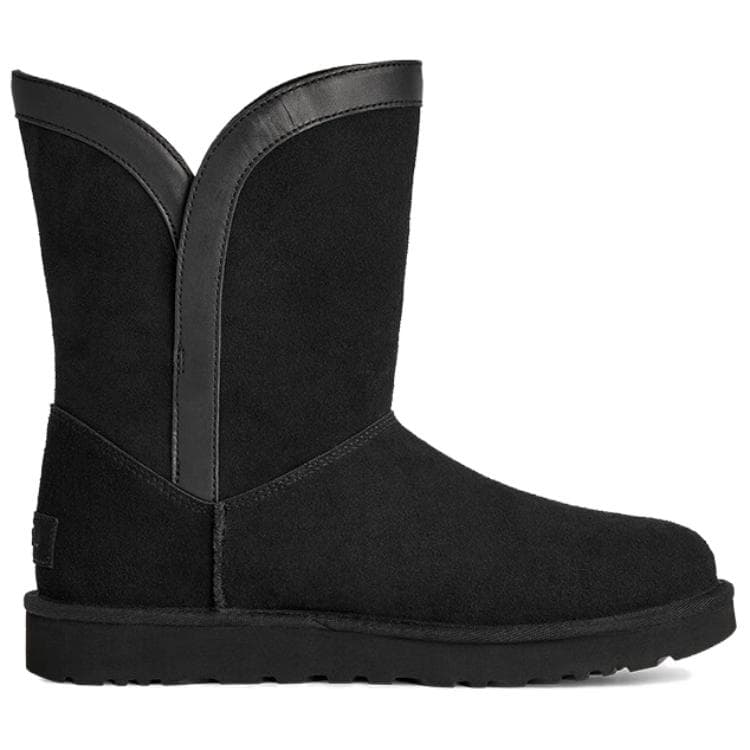 Ботинки зимние ugg Classic Novelty Спилок коровья Короткий MID Голень Сноубутсы Женские Черный - изображение 2