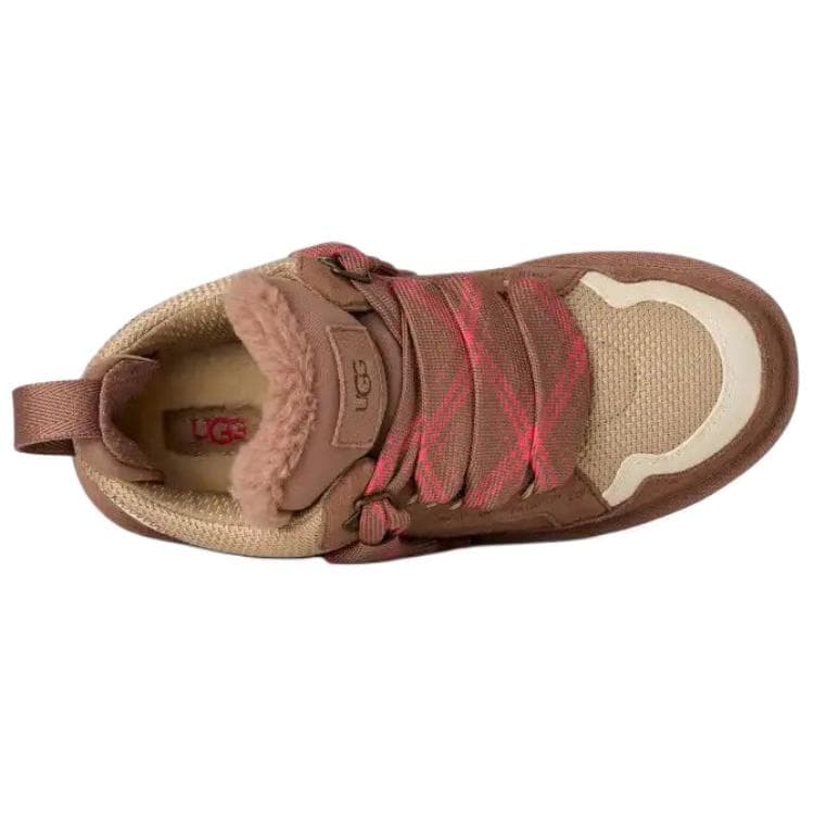 Кроссовки UGG Lowmel Текстиль Спилок коровьей кожи Низкий Топ Повседневная обувь Женская Коричневая - изображение 5