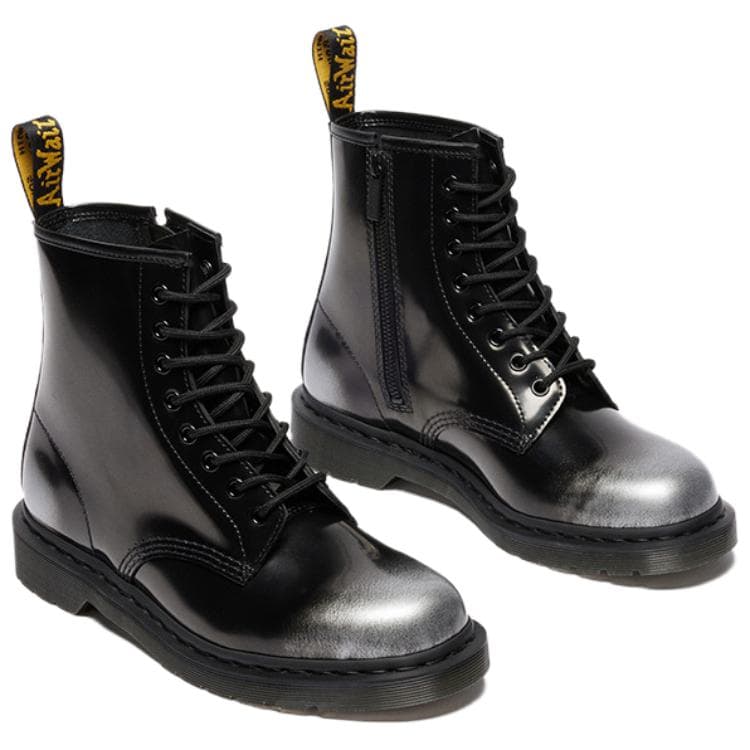 Ботинки Dr.Martens 1460 Коровья кожа Короткие армейские ботинки Унисекс Серебристо-черный - изображение 2