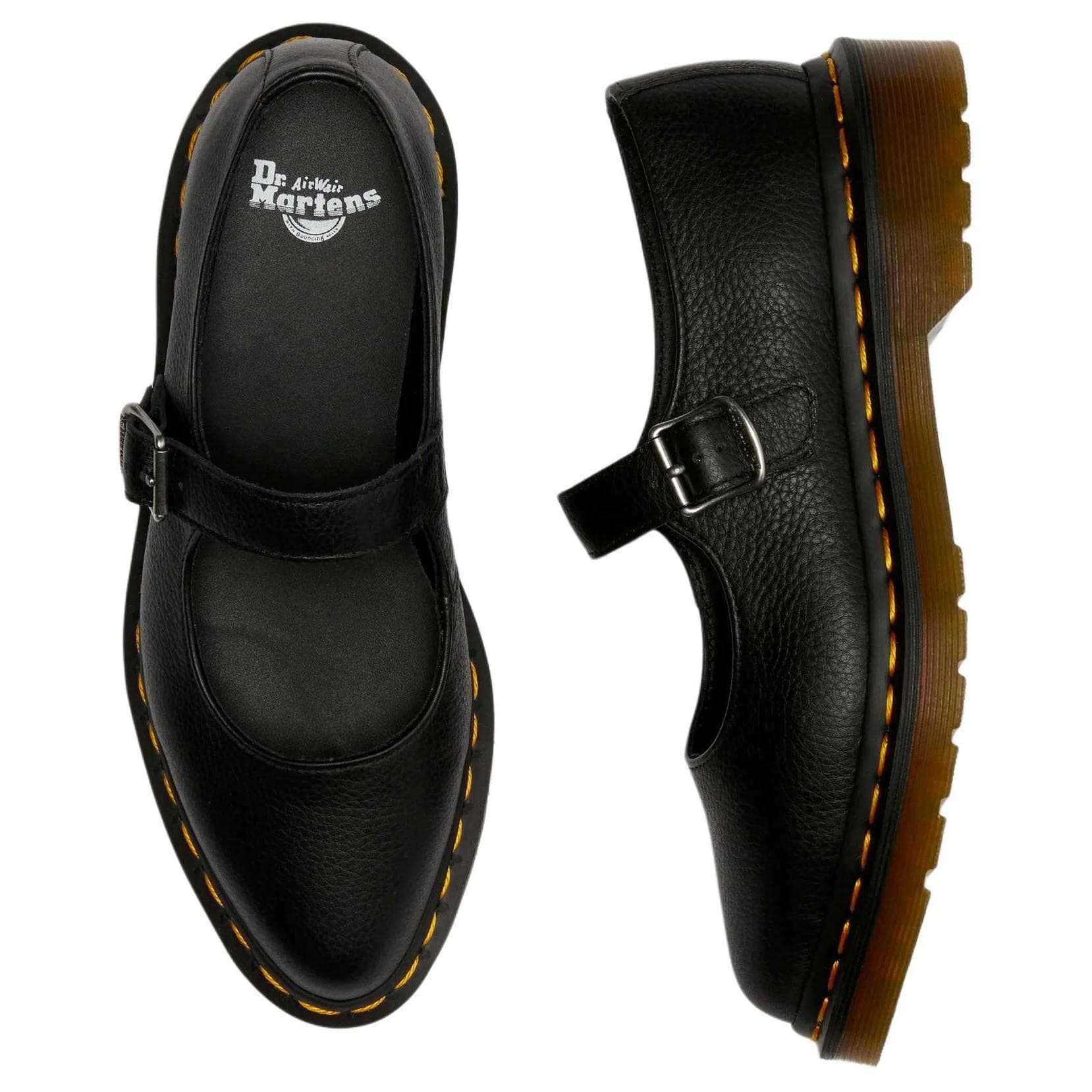 Dr.Martens Elphie Mary Jane кожа грубый каблук туфли Мэри Джейн женские черные - изображение 4