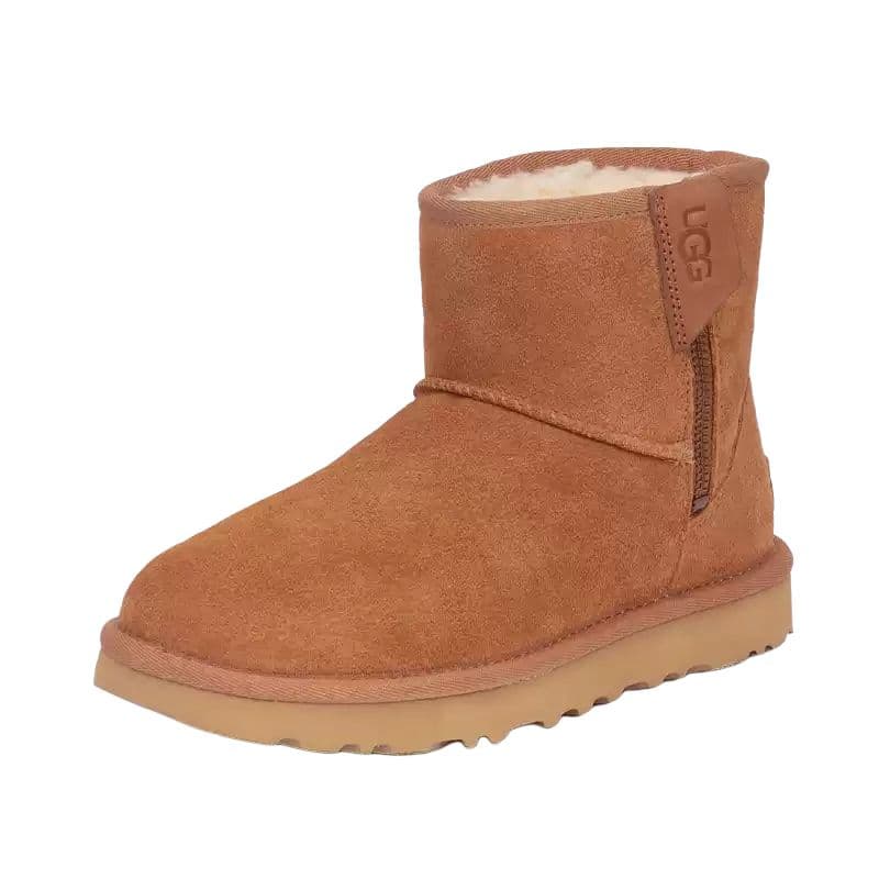 Ботинки зимние UGG Овчина Термический Амортизирующий Противоскользящий С флисовой подкладкой Модный Универсальный Короткий - изображение 3
