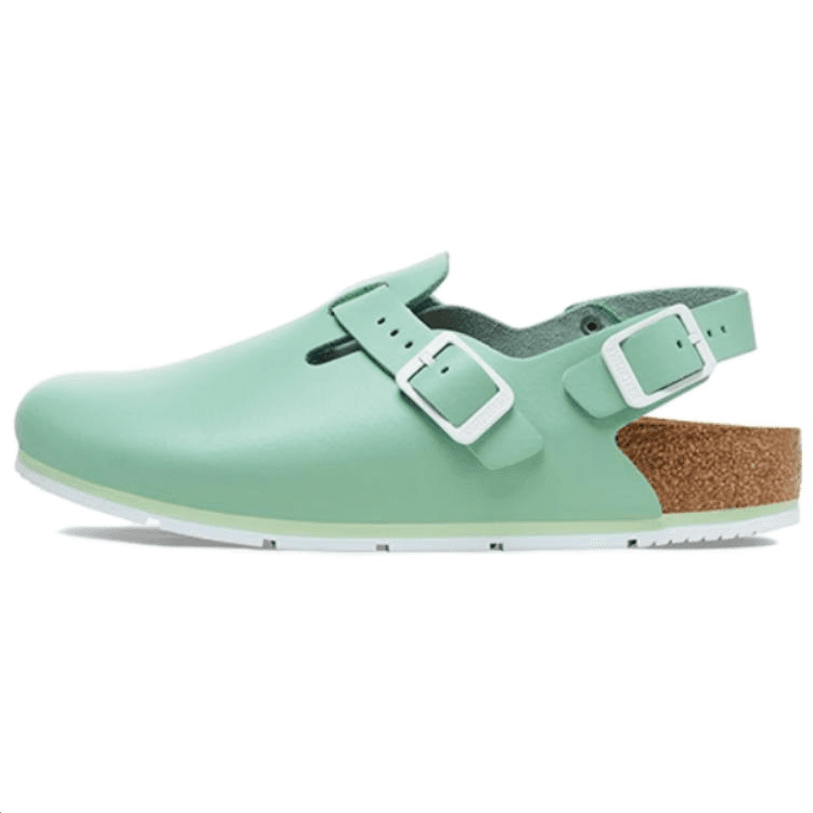 Сандалии Birkenstock Модные сандалии с застежкой, противоскользящие, закрытый нос, унисекс, зеленый, узкая версия - изображение 1