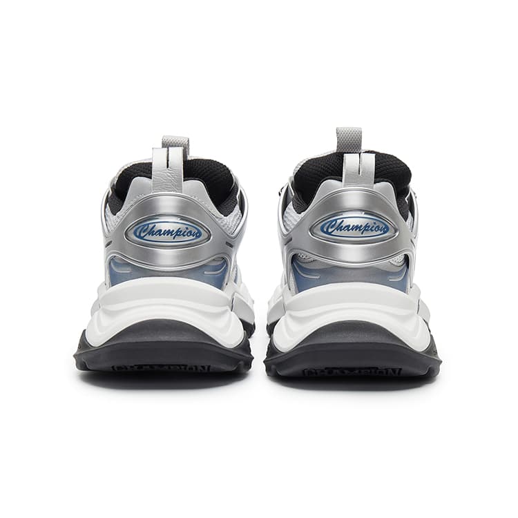 Кроссовки Champion Tooth Shark Shoes Пава Броня Низкие Кроссовки Мужские Серебристо-Белые Синие Агат - изображение 4
