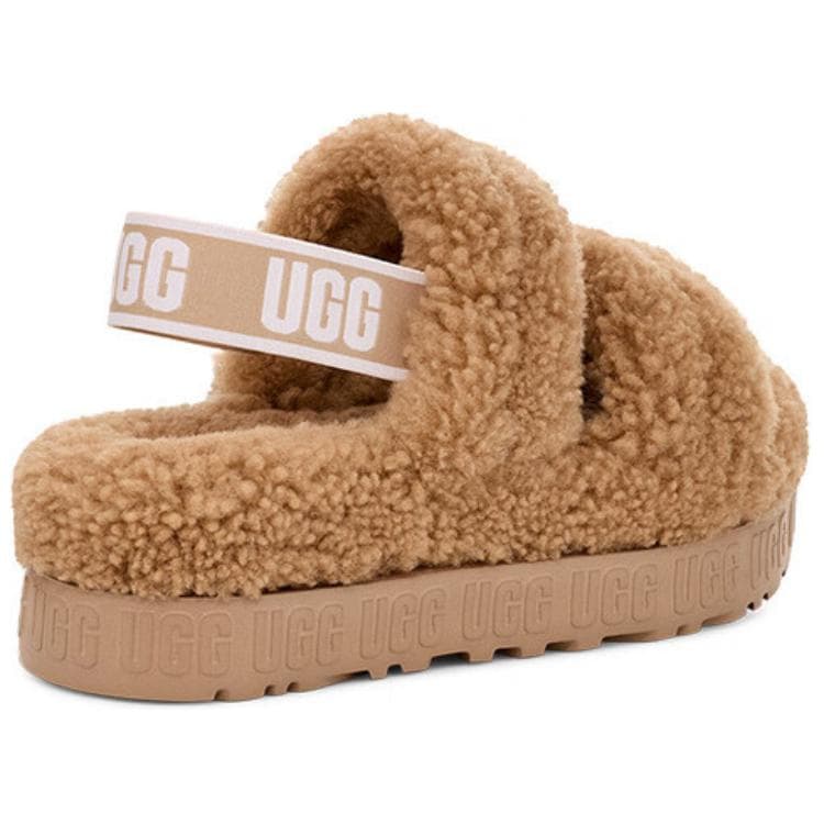 Шлёпанцы UGG Модный Минималистский Флисовый Подклад Одиночные Шнуровые Сандалии Женские Песочного Цвета - изображение 3