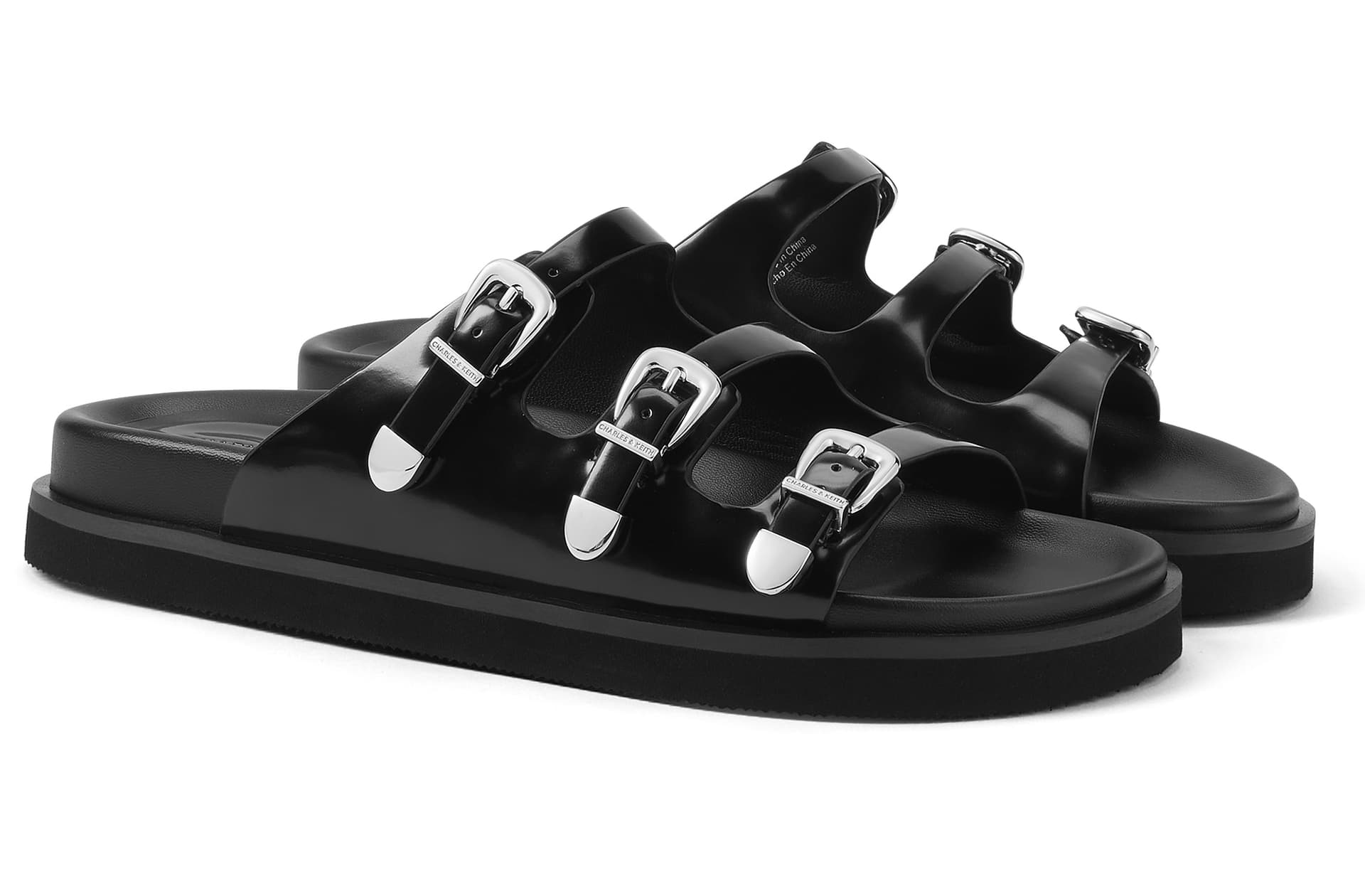 Сандалии CHARLESKEITH ck PU EVA 3cm Black BoxSilverChalk - изображение 2