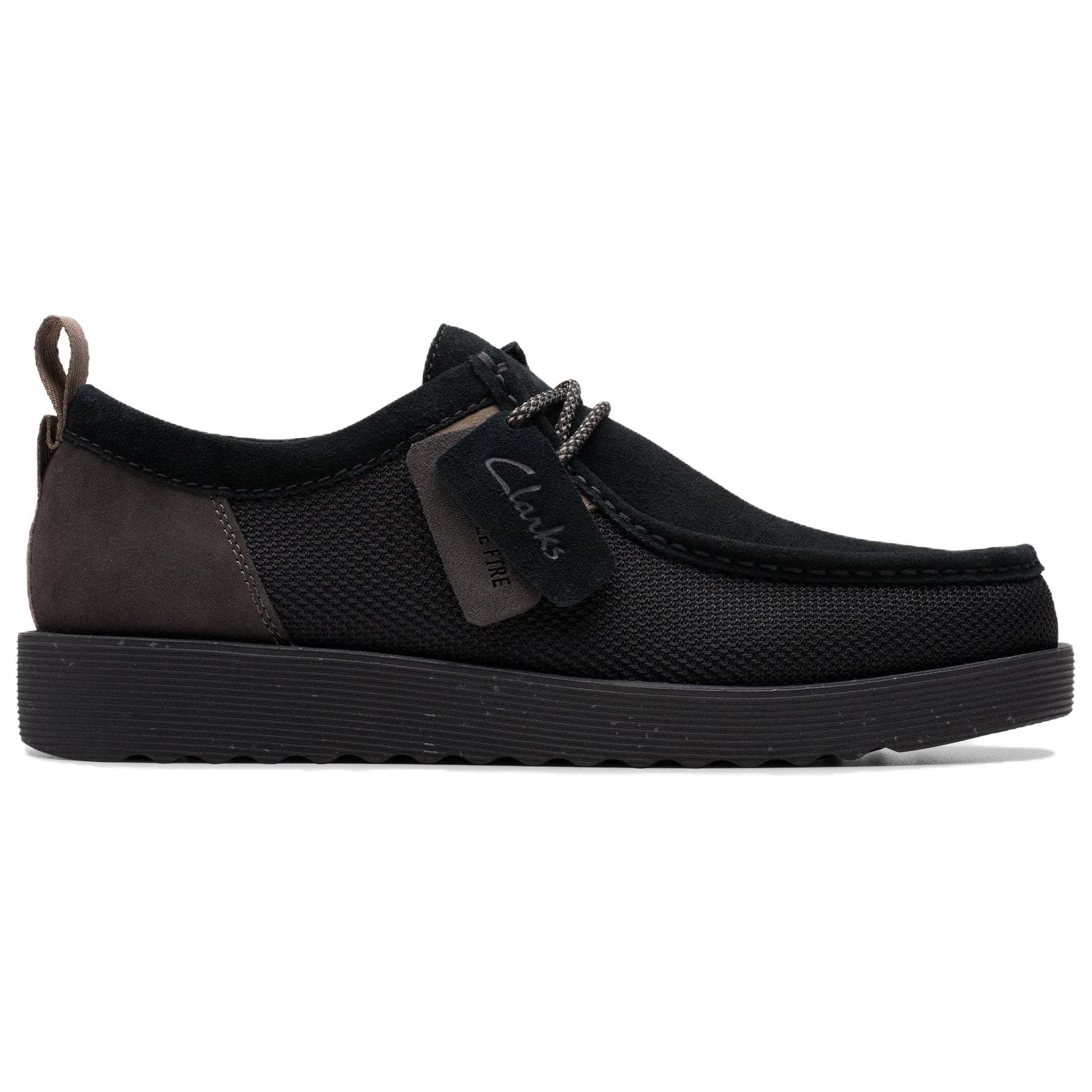 Ботинки Clarks Wallabee Artificial Suede Модный Тренд Повседневная Обувь Мужская Черная - изображение 2