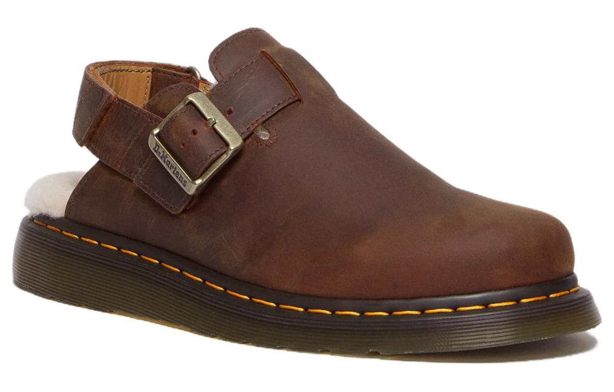 Тапочки Dr.Martens Кожа Повседневная Обувь Женская Темно-Коричневая - изображение 2