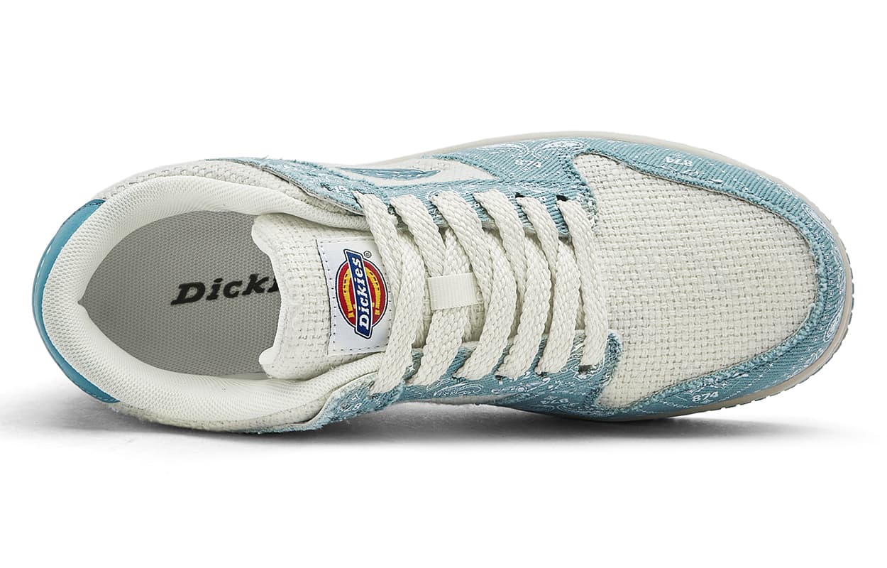 Кроссовки Dickies Пейсли Модная Универсальная Ткань Низкие Кеды Скейтборд Обувь Мужская Белый Синий - изображение 3
