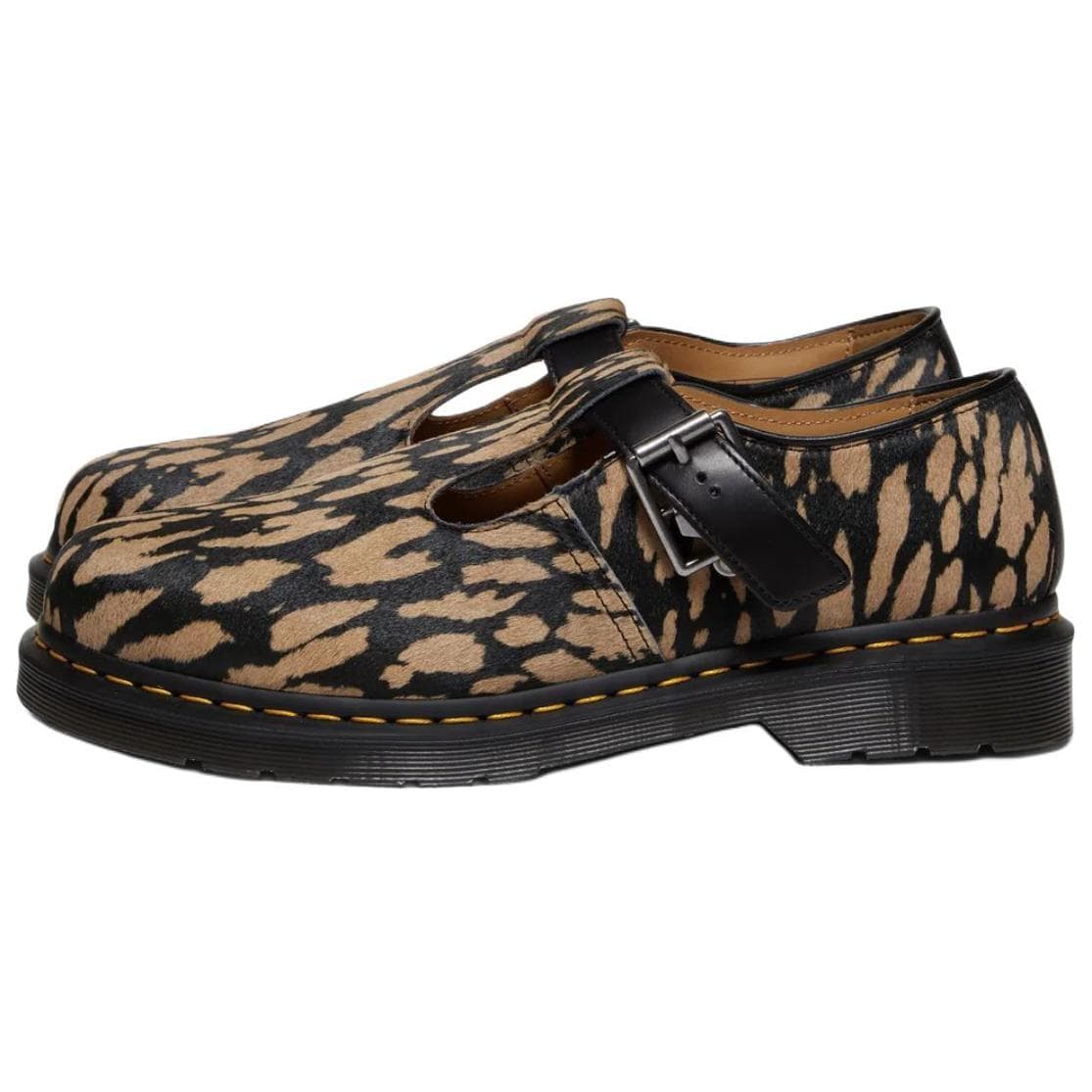 Dr.Martens T Bar Кожа Туфли Мэри Джейн Мужские с Леопардовым Принтом - изображение 4